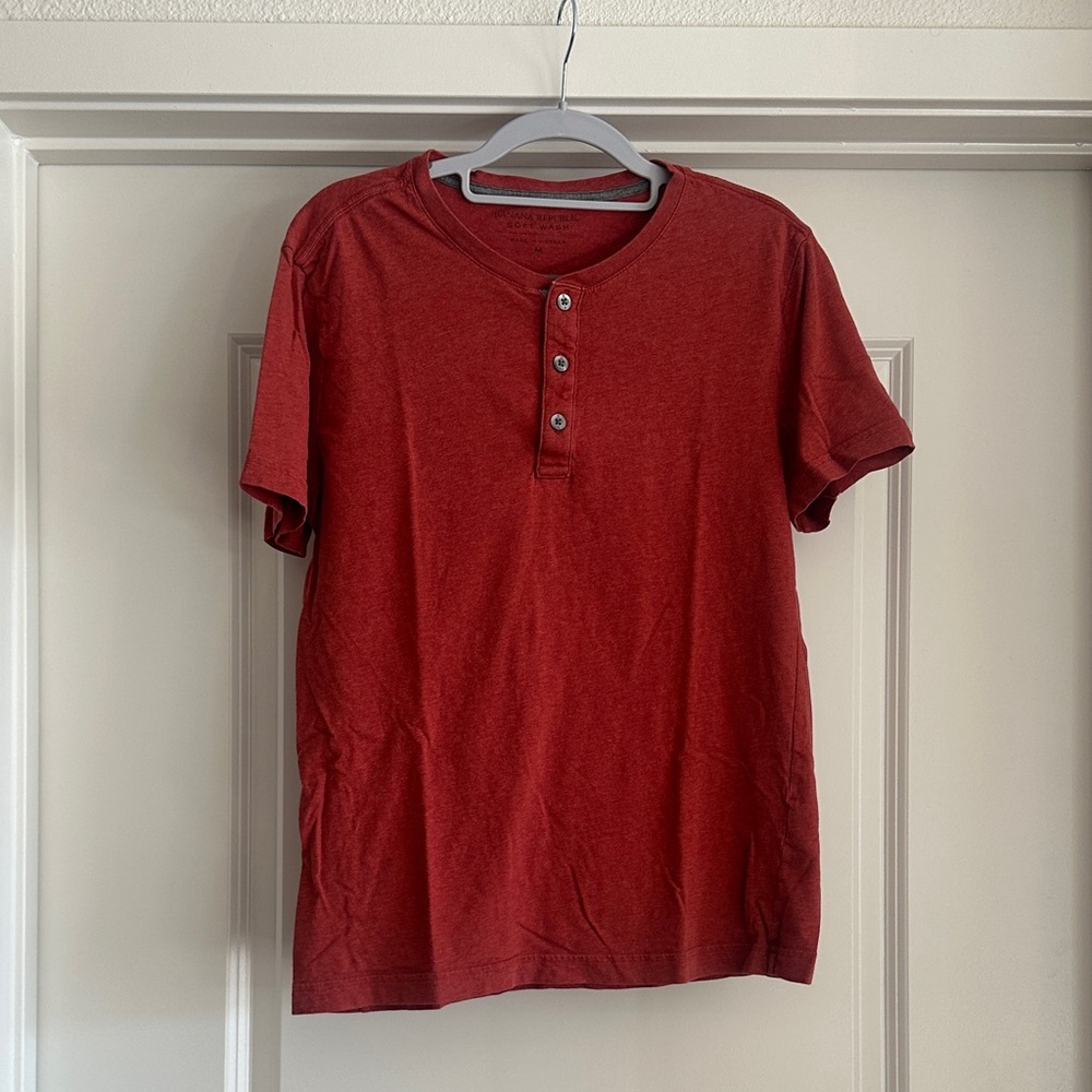 Classic Red Henley Shirt